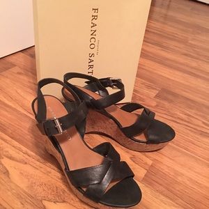 Black Wedge Sandals